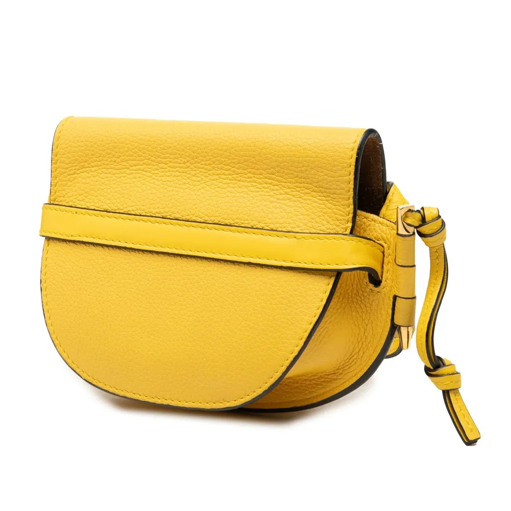 LOEWE Mini Leather Gate Crossbody Yellow Leather Very good - Back View