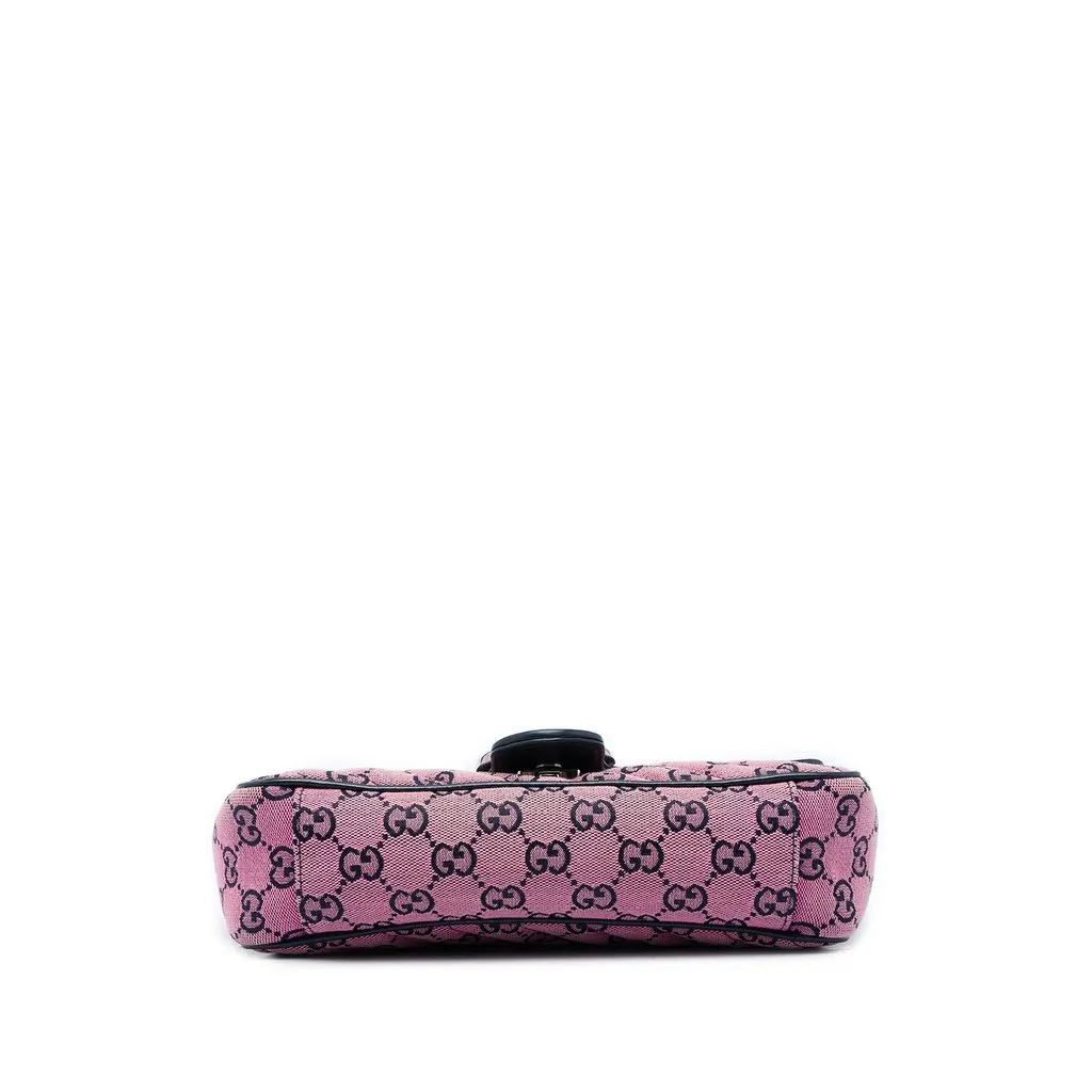 Gucci Medium GG Marmont Matelasse Diagonal GG Canvas Shoulder Bag Pink Canvas Very good - Inside View
