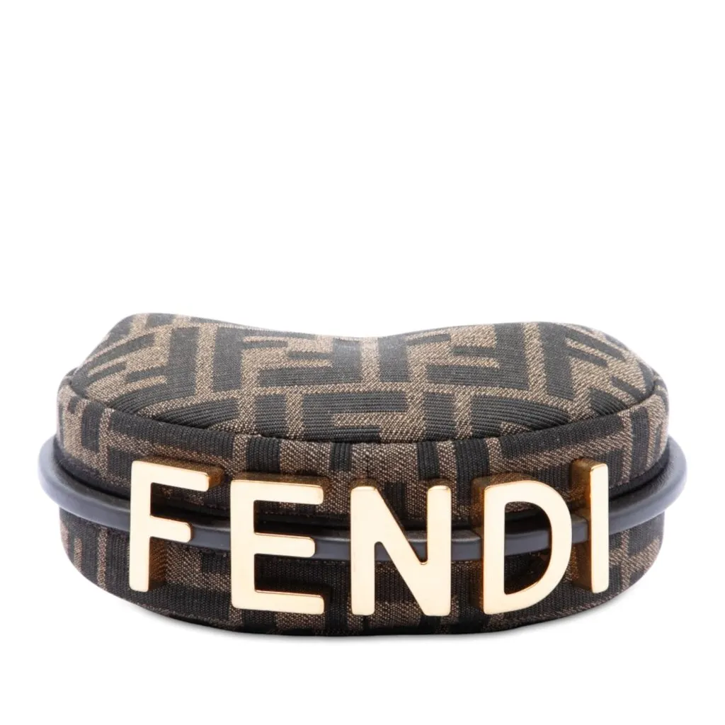 Fendi Nano FF Jacquard Fendigraphy Hobo Brown Jacquard Good - Inside View