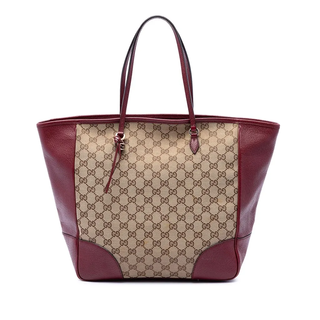 Gucci GG Canvas and Calfskin Bree Tote Beige Very good - Front View