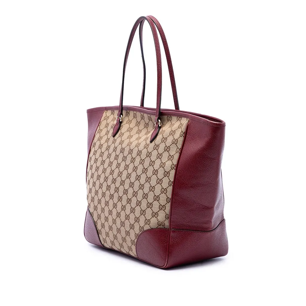Gucci GG Canvas and Calfskin Bree Tote Beige Very good - Back View