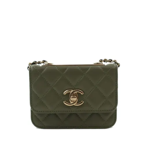 Chanel ميني مبطّنة جلد الحمل Trendy CC حامل بطاقات على بسلسلة