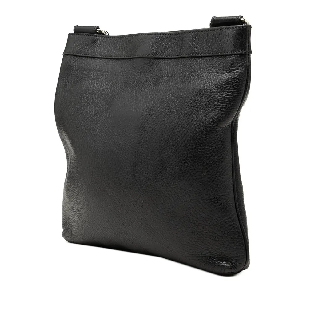 Salvatore Ferragamo Grained Calfskin Graziella Crossbody Black Leather Good - Back View