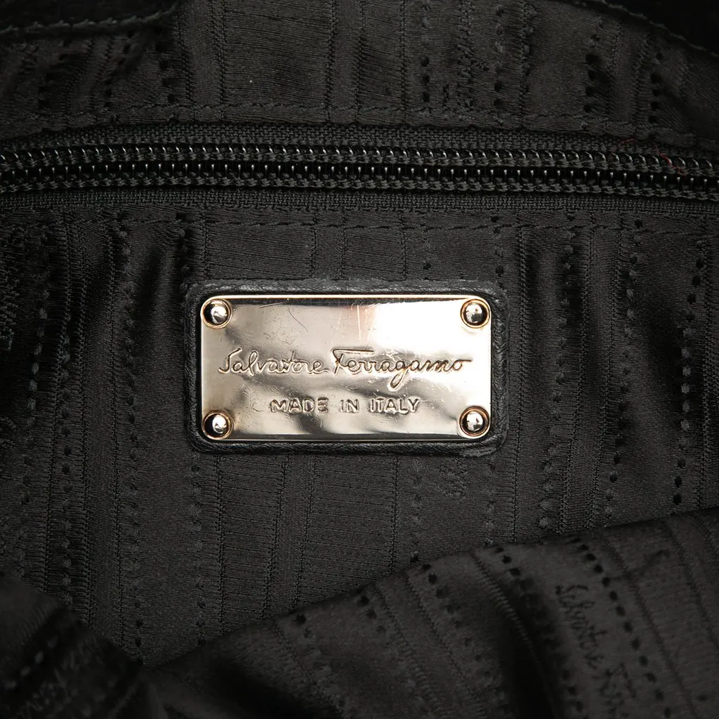 Salvatore Ferragamo Grained Calfskin Graziella Crossbody Black Leather Good - Box View