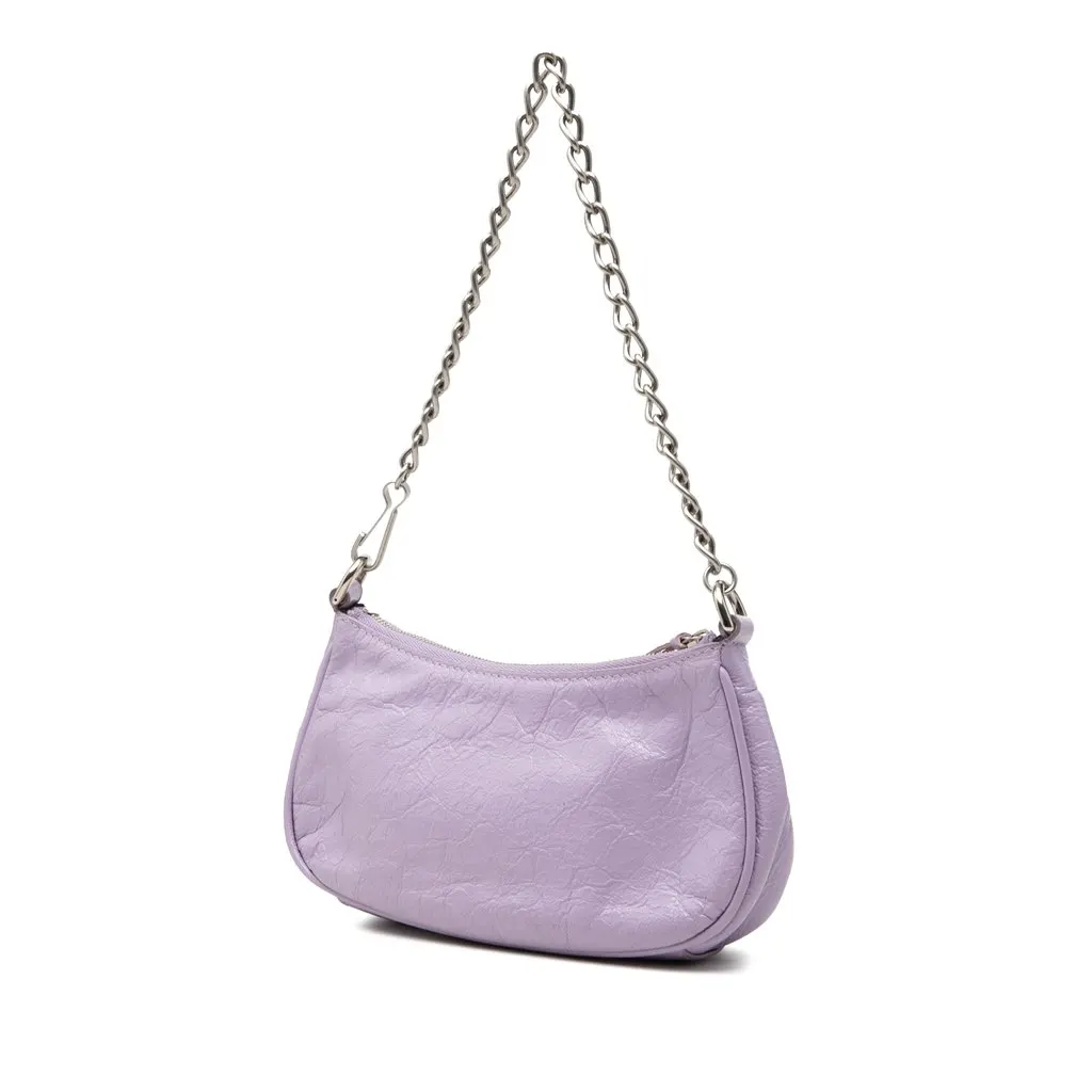 Balenciaga Mini Embossed Leather Motocross Le Cagole Purple Leather Very good - Back View