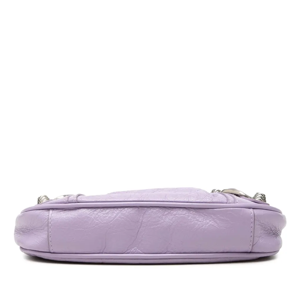 Balenciaga Mini Embossed Leather Motocross Le Cagole Purple Leather Very good - Inside View