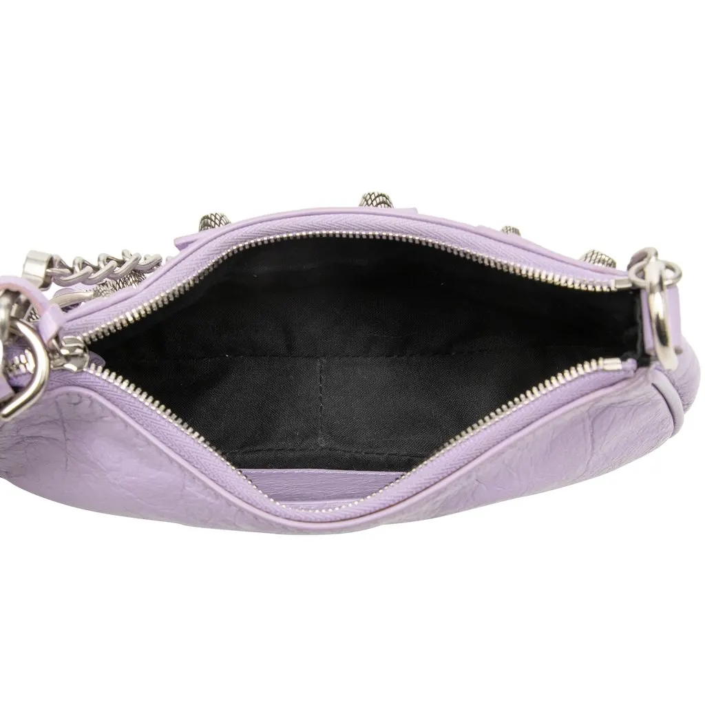 Balenciaga Mini Embossed Leather Motocross Le Cagole Purple Leather Very good - Model View