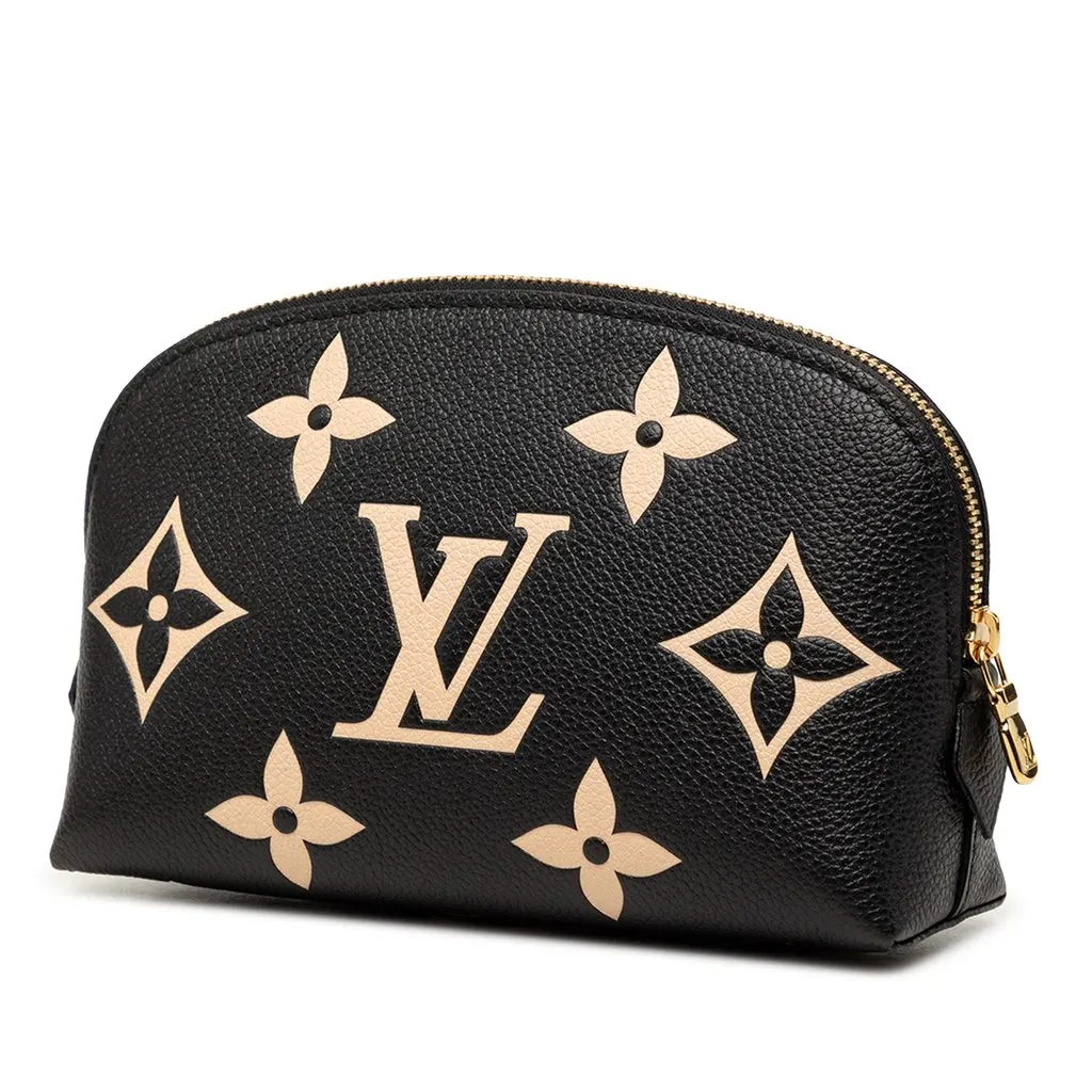 Louis Vuitton Bicolor Monogram Empreinte Giant Cosmetic Pouch Black Leather Good - Back View