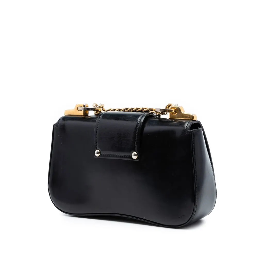 Prada City Calf Sidonie Crossbody Black Leather Very good - Back View