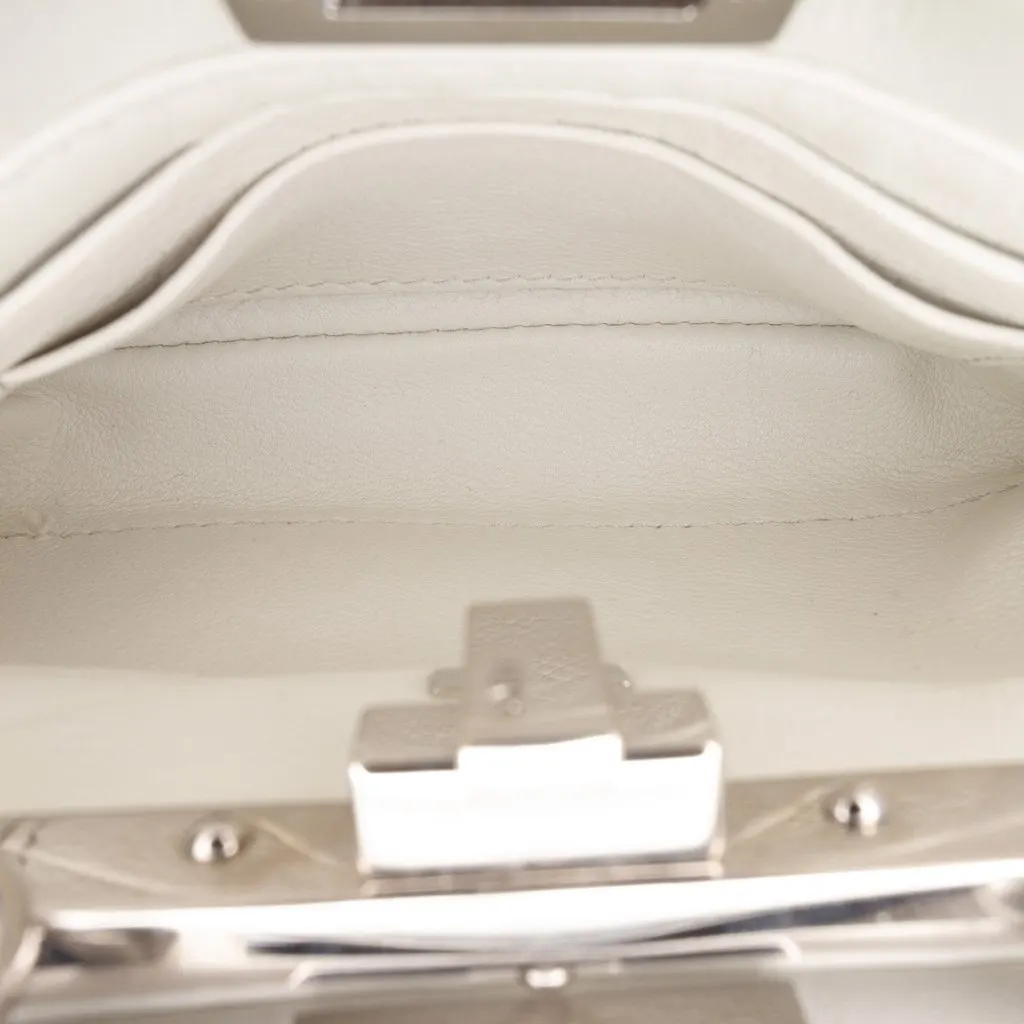 Fendi Micro Studded Calfskin Peekaboo Iconic Satchel White Leather Very good - Model View