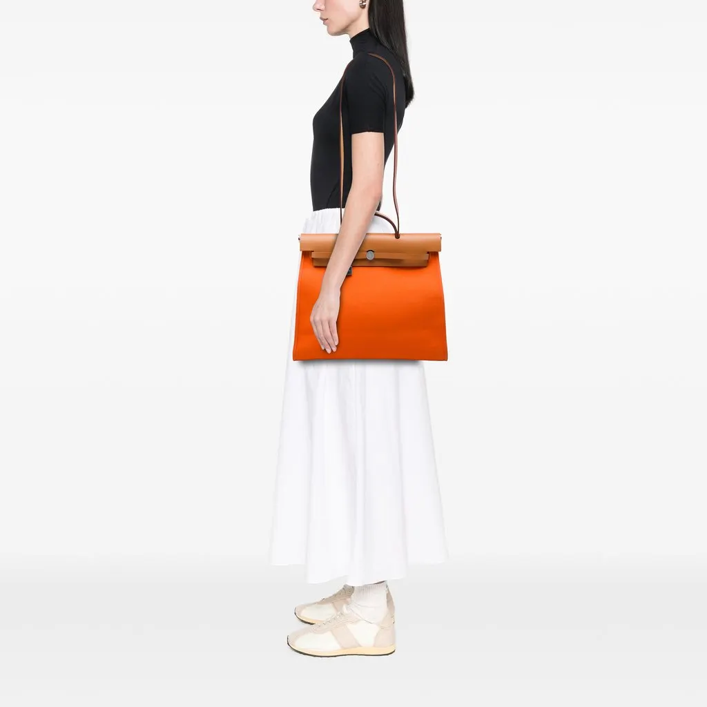 Hermès Toile Herbag Zip 39 Orange Canvas Very good - Box View