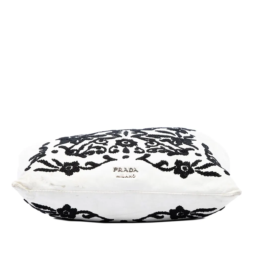 Prada Nappa Ricamo Tote White Leather Very good - Inside View