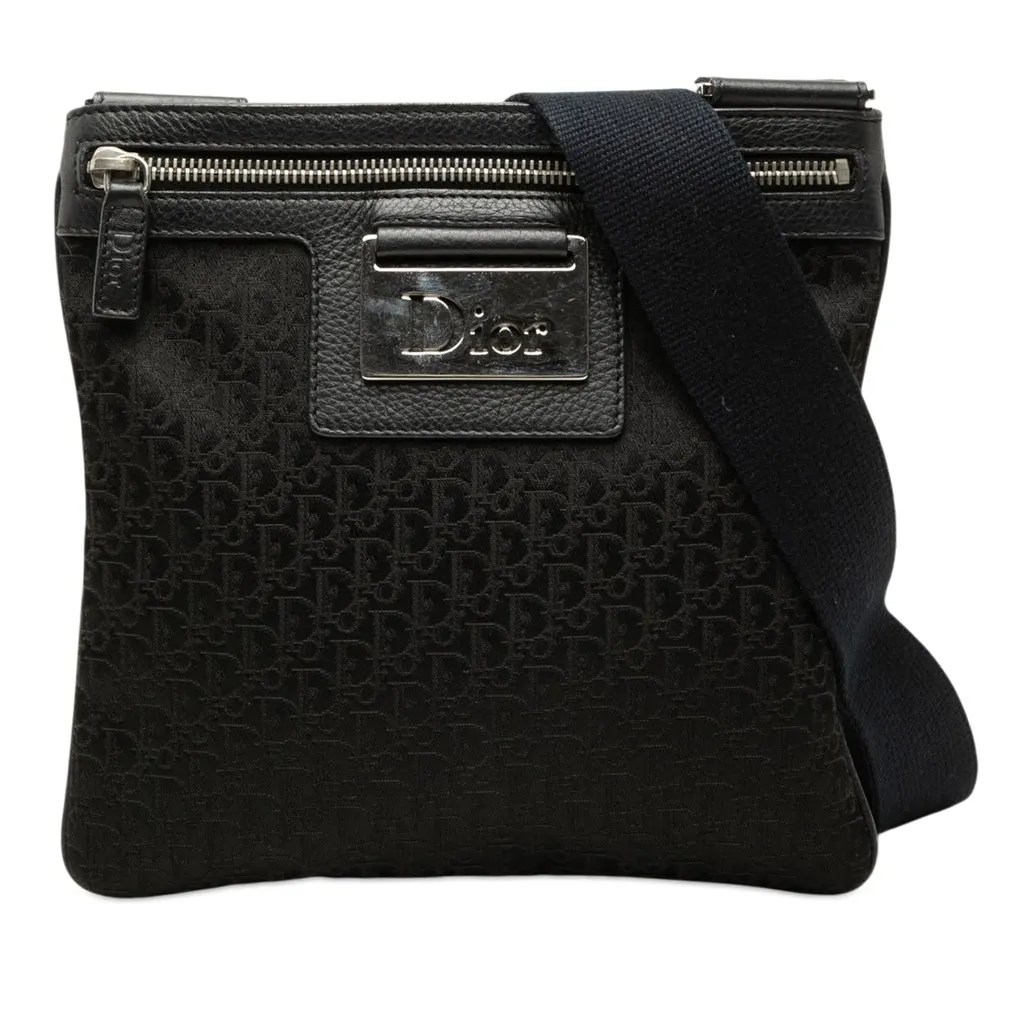 Dior Diorissimo Trotter Canvas Street Chic Crossbody Black Very good - Front View