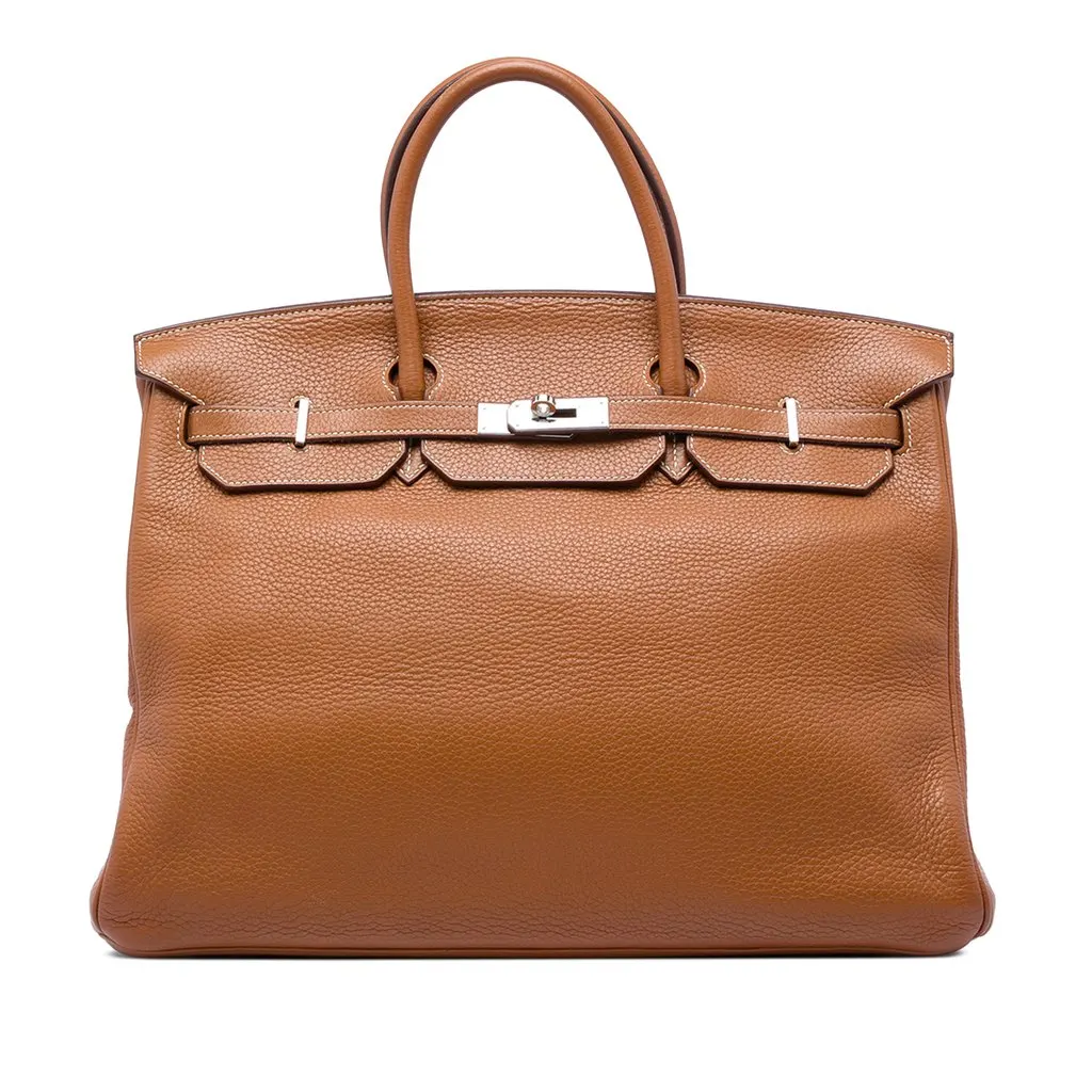 Hermès Clemence Birkin Retourne 40 Brown Leather Very good - Front View