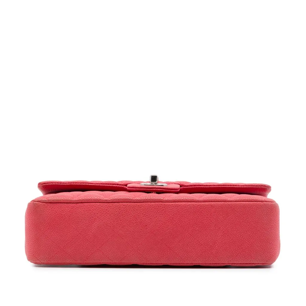 Chanel Medium Classic Caviar Double Flap Red Leather Very good - Inside View