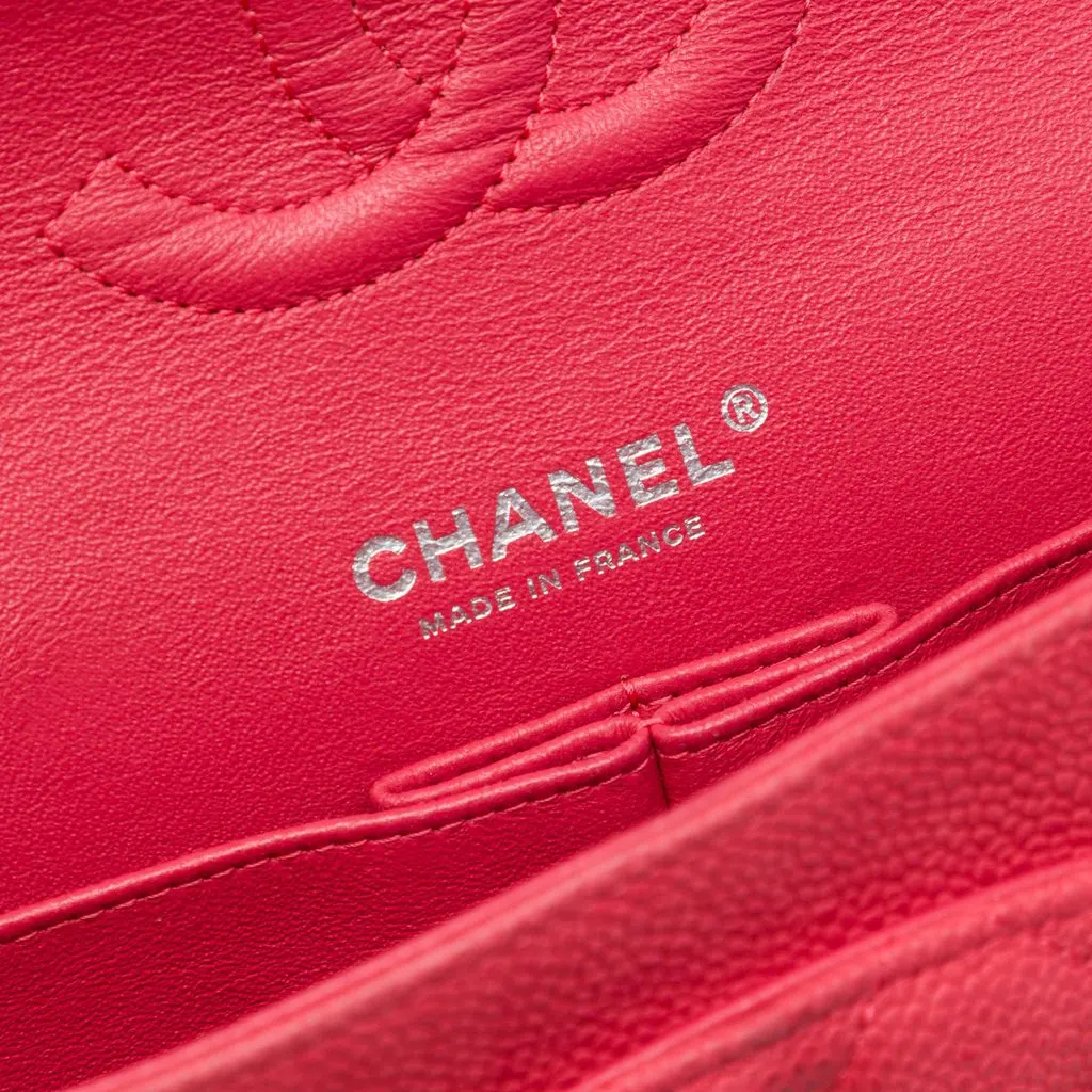 Chanel Medium Classic Caviar Double Flap Red Leather Very good - Box View