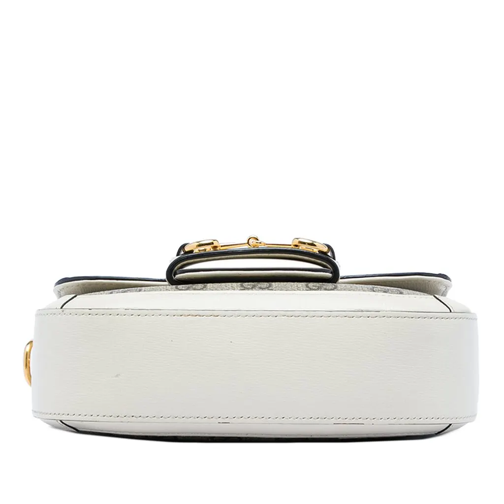 Gucci Small GG Supreme Web Horsebit 1955 Crossbody Beige Canvas Very good - Model View