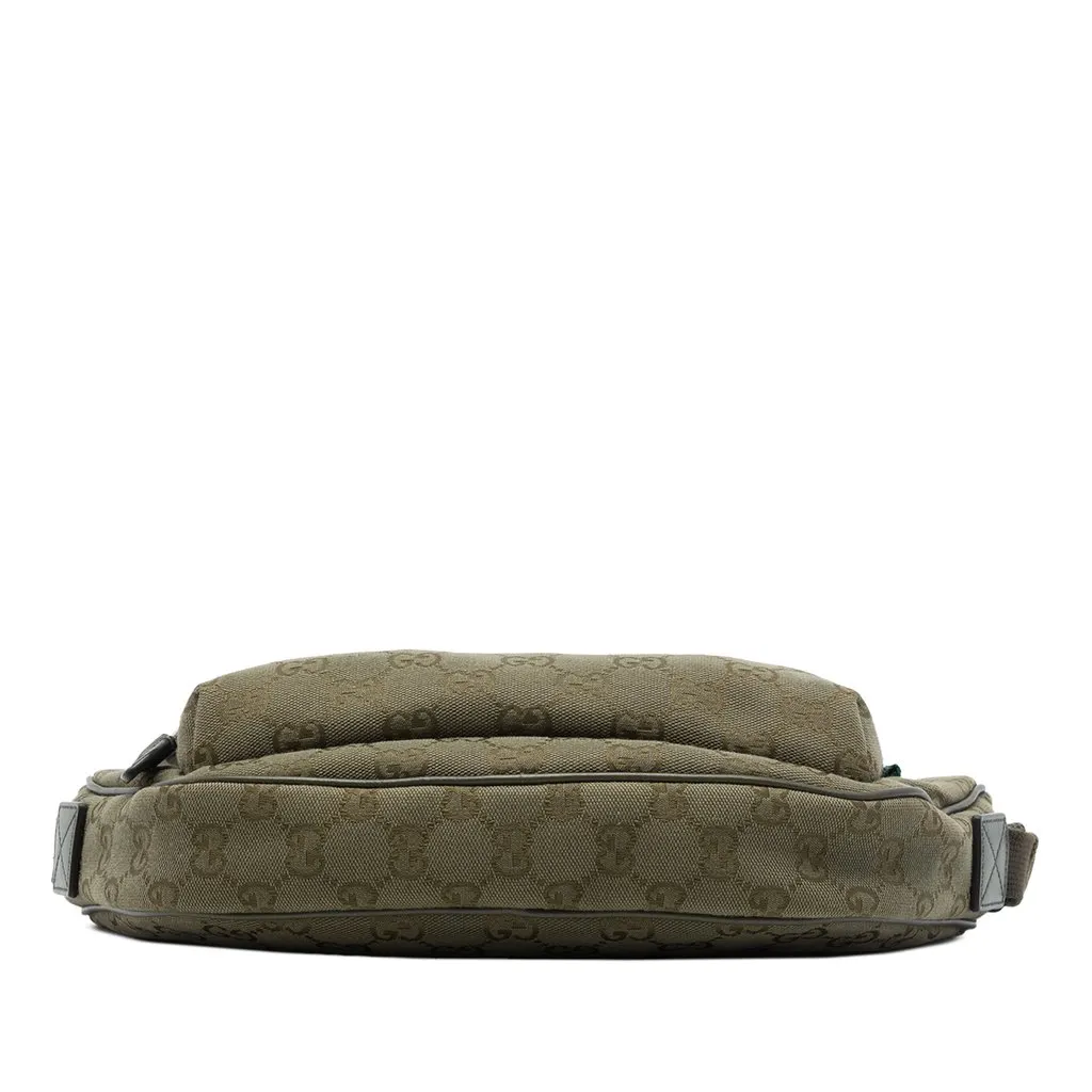 Gucci Large GG Canvas Web Sling Bag Green Canvas Very good - Inside View