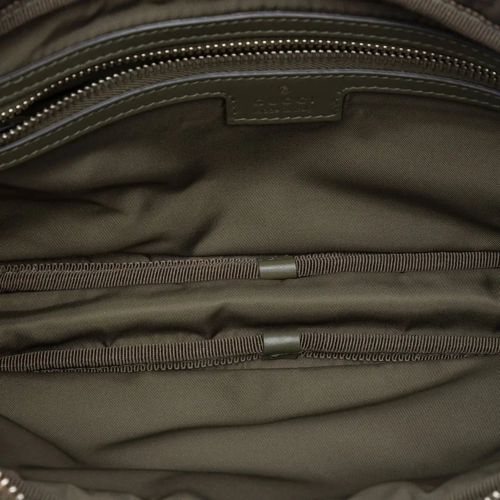 Gucci Large GG Canvas Web Sling Bag Green Canvas Very good - Model View