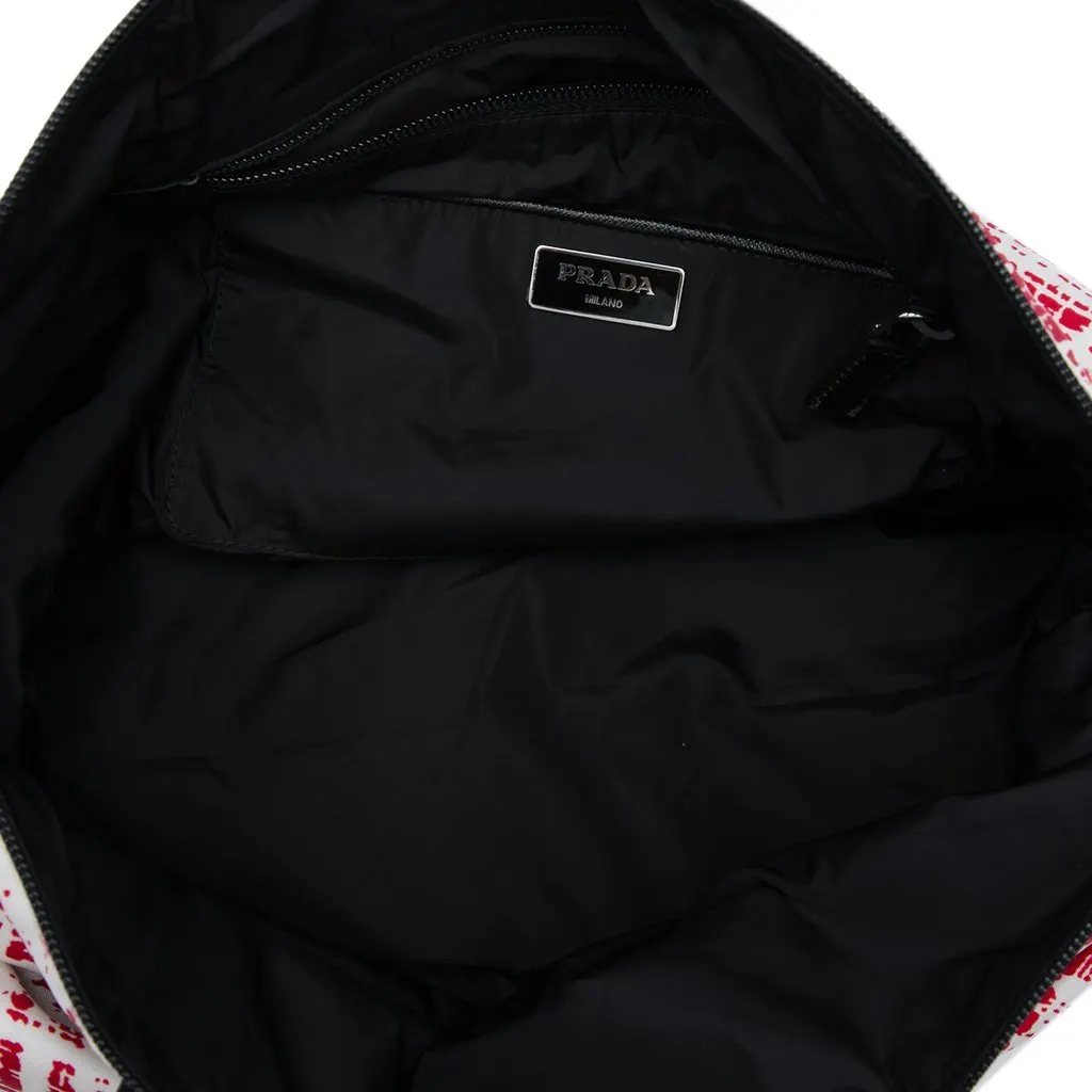 Prada Tessuto Stampato Satchel Red Very good - Model View
