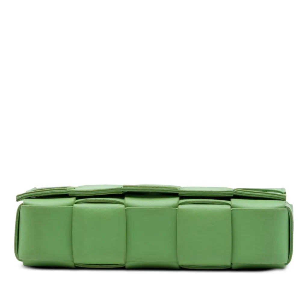 Bottega Veneta Nappa Intrecciato Cassette Crossbody Green Leather Very good - Inside View