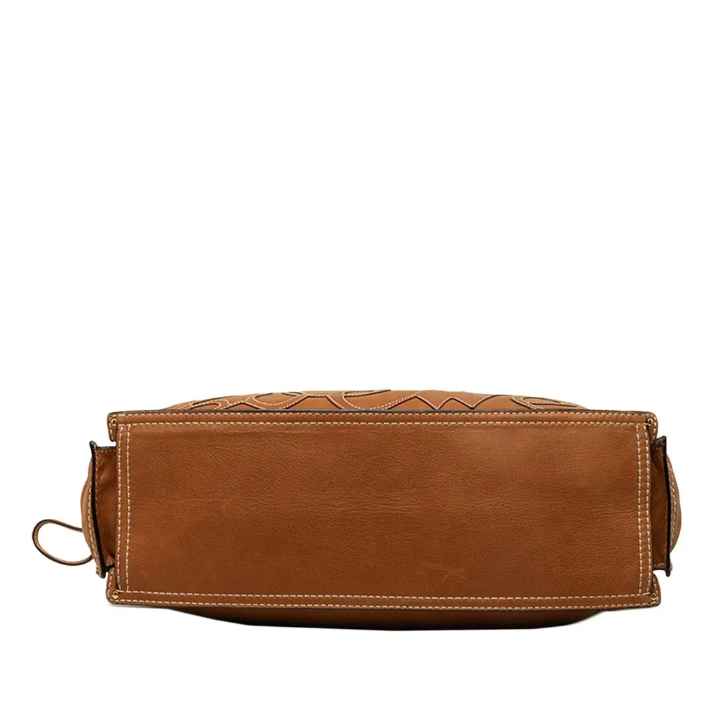 Loewe Leather Crown Logo Shopper Tote Brown Leather Very good - Inside View