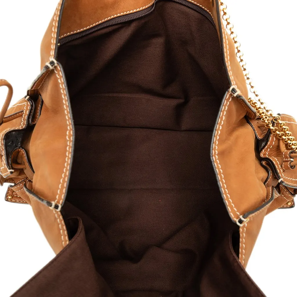 Loewe Leather Crown Logo Shopper Tote Brown Leather Very good - Model View