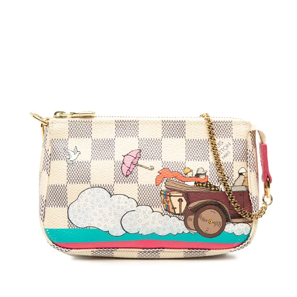 Louis Vuitton Damier Azur Evasion Mini Pochette Accessoires White Very good - Front View