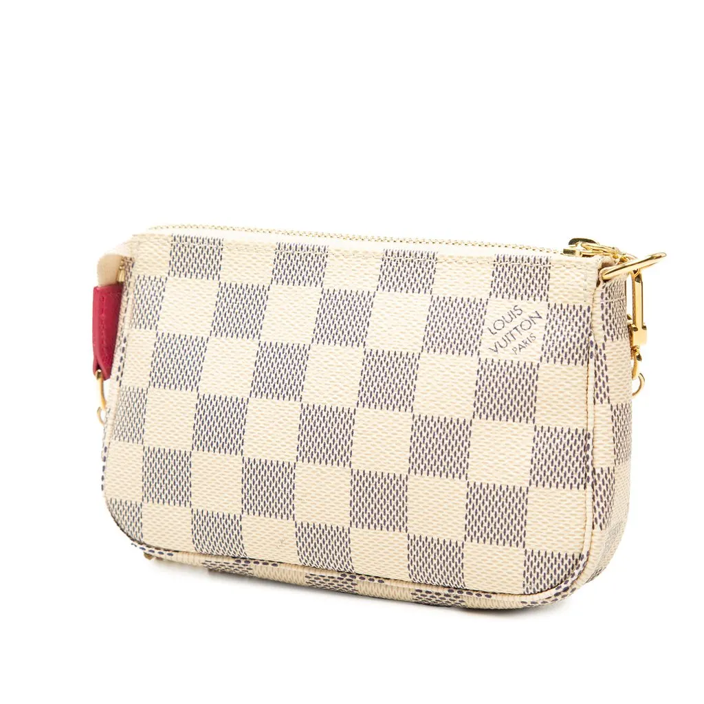 Louis Vuitton Damier Azur Evasion Mini Pochette Accessoires White Very good - Back View