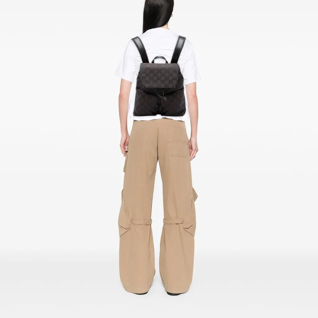 Gucci GG Nylon Backpack Brown Polyamide Very good - Box View