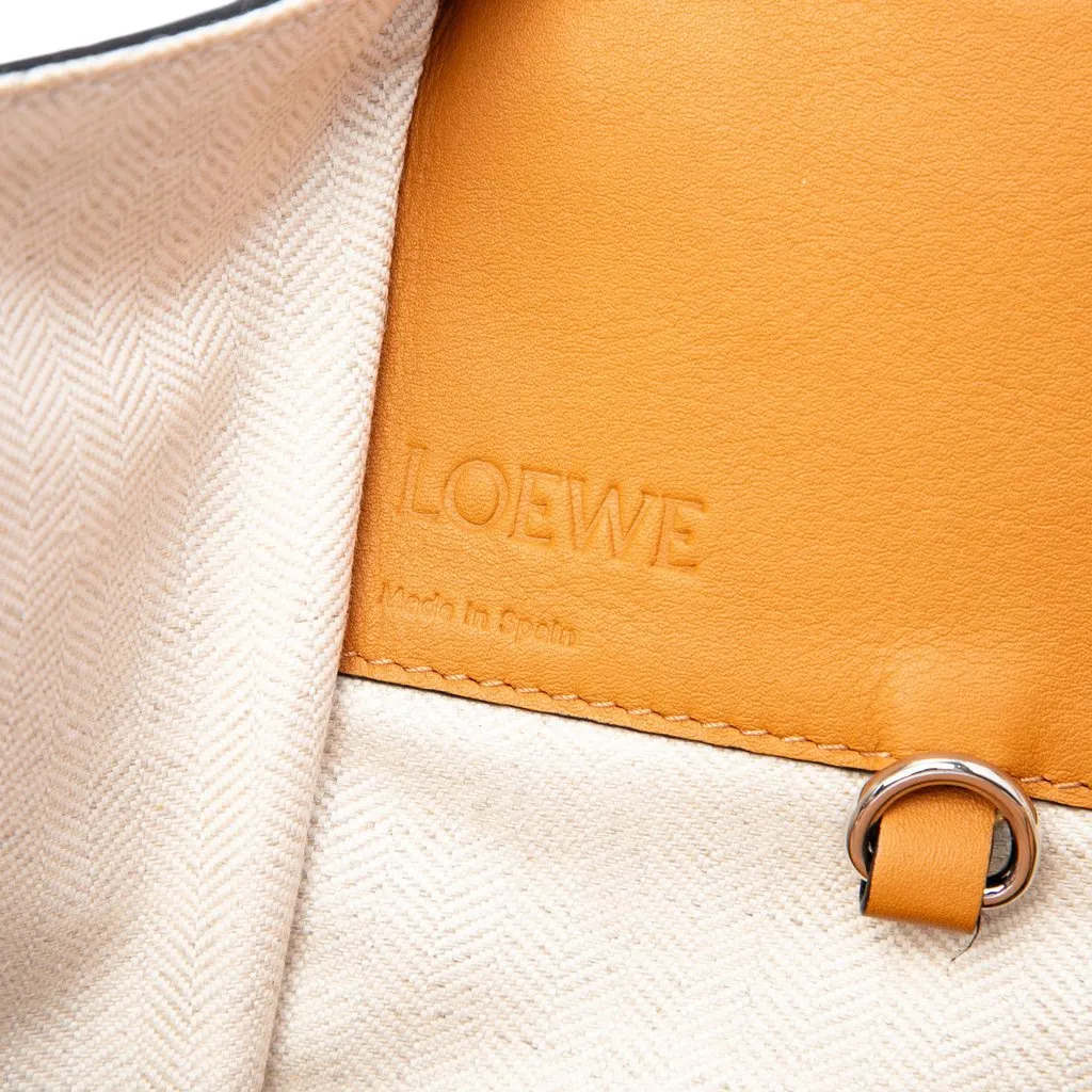 LOEWE Medium Bicolor Grained Calfskin Hammock Satchel White Leather Very good - Box View