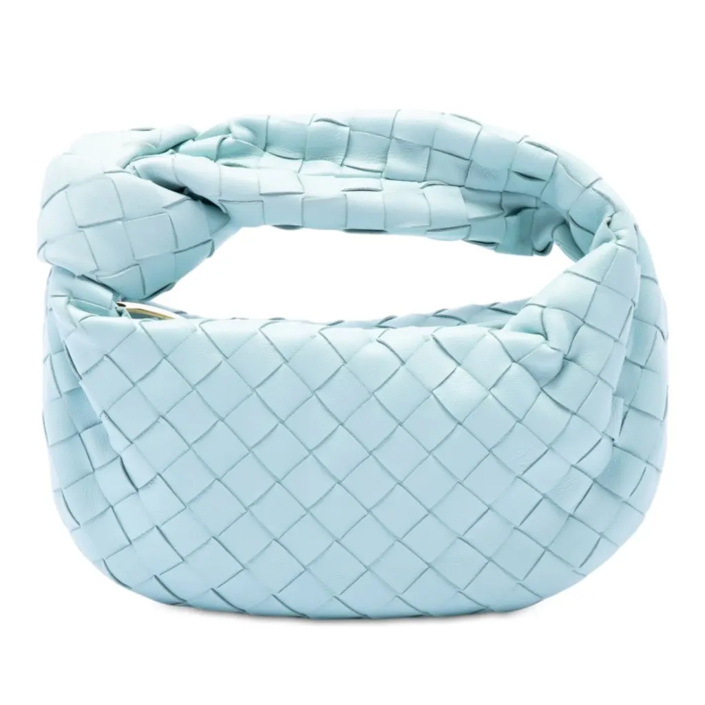 Bottega Veneta Mini Nappa Intrecciato Jodie Blue Leather Very good - Front View