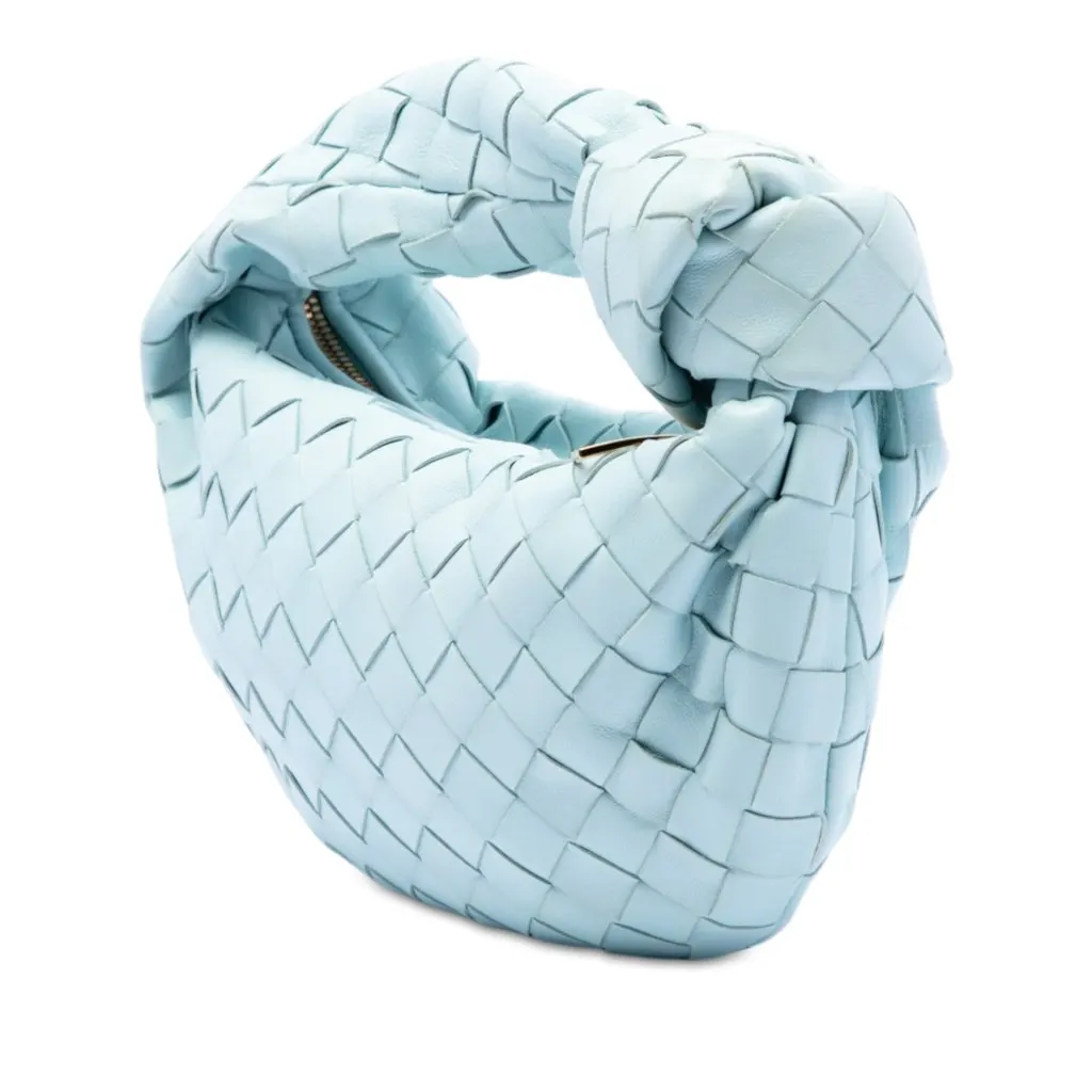 Bottega Veneta Mini Nappa Intrecciato Jodie Blue Leather Very good - Back View