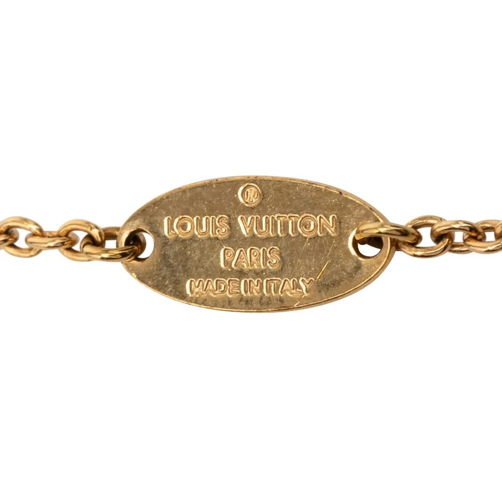 Louis Vuitton Gold Plated Flower Full Necklace Gold Metal Very good - Inside View