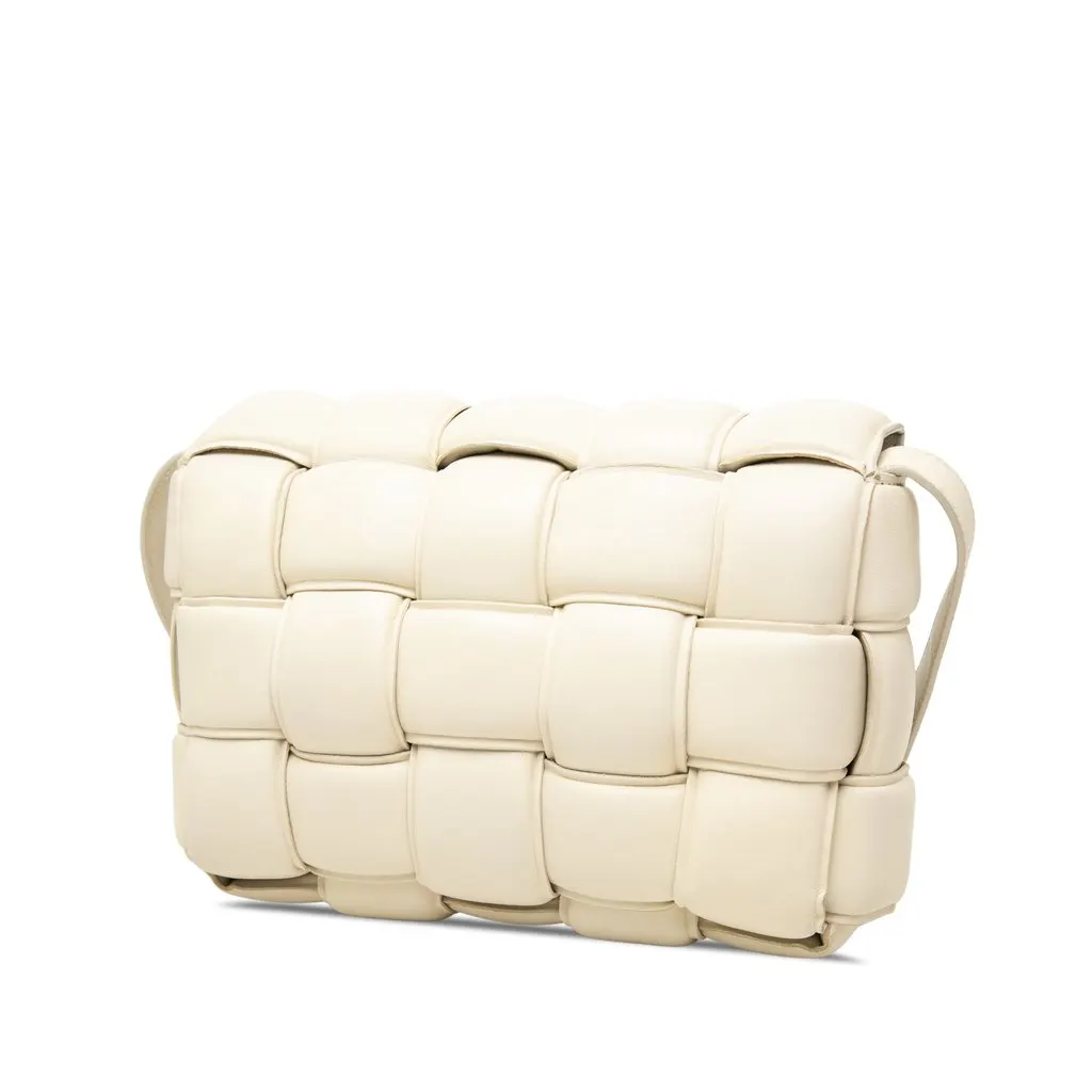 Bottega Veneta Nappa Intrecciato Padded Cassette Crossbody White Leather Good - Back View