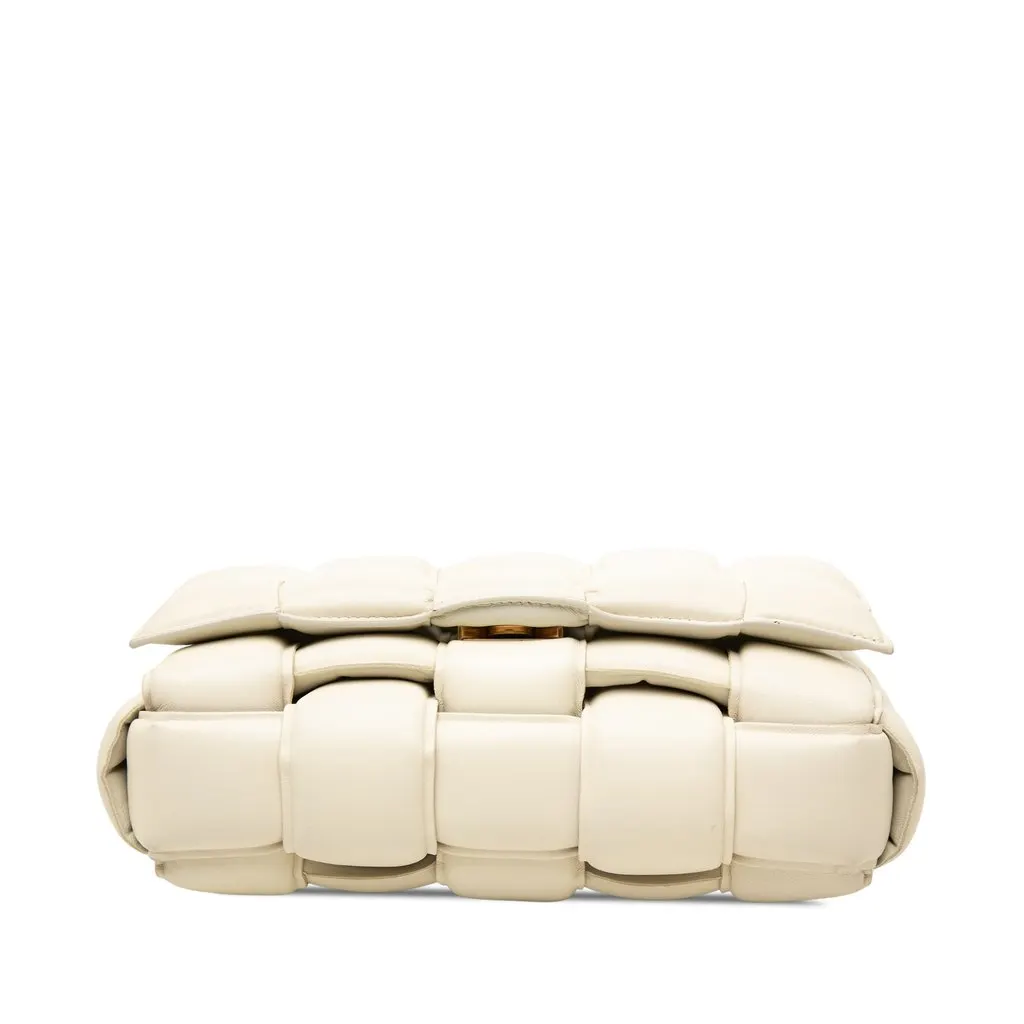 Bottega Veneta Nappa Intrecciato Padded Cassette Crossbody White Leather Good - Inside View