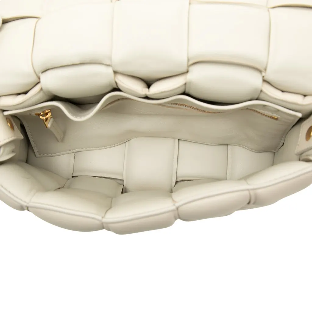Bottega Veneta Nappa Intrecciato Padded Cassette Crossbody White Leather Good - Model View