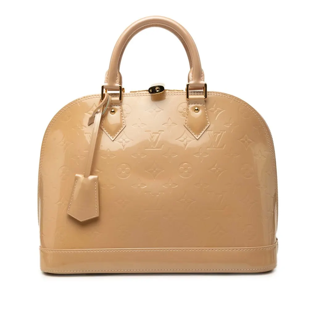 Louis Vuitton Monogram Vernis Alma PM Beige Leather Very good - Front View
