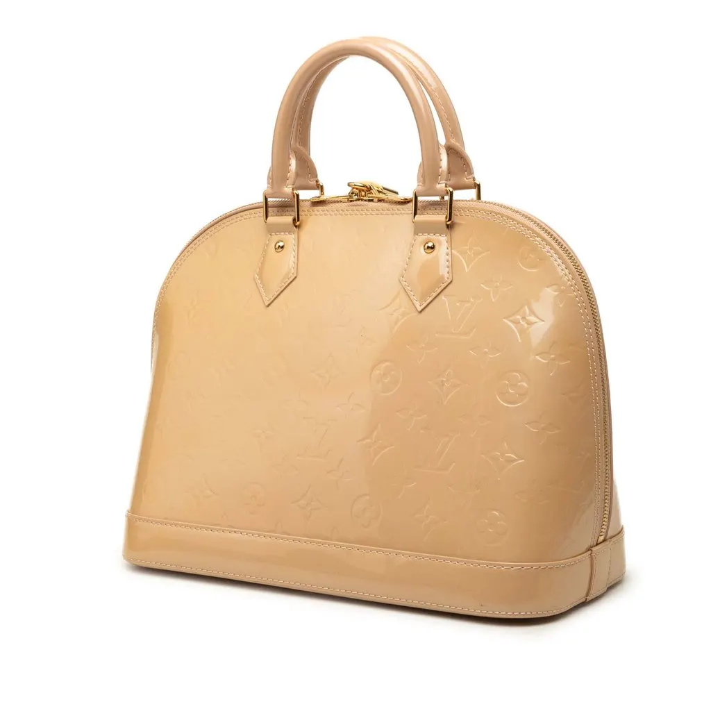 Louis Vuitton Monogram Vernis Alma PM Beige Leather Very good - Back View