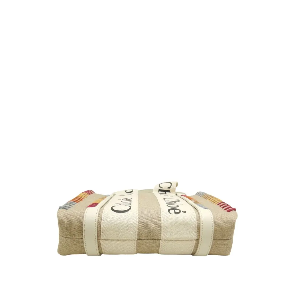 Chloé Small Canvas Stitch Woody Tote Beige Very good - Inside View