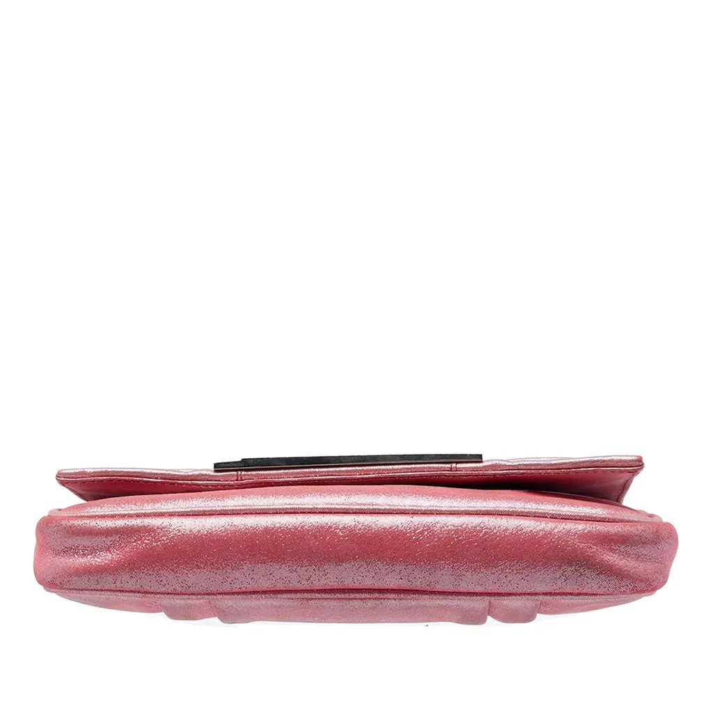 Fendi Lamé Leather Mia Chain Pochette Pink Very good - Inside View