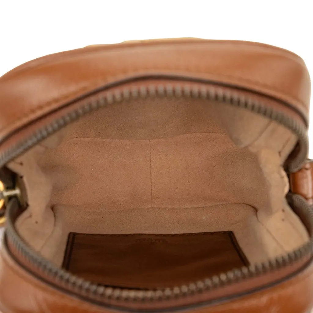Gucci Mini GG Marmont Matelasse Calfskin Crossbody Brown Leather Very good - Box View