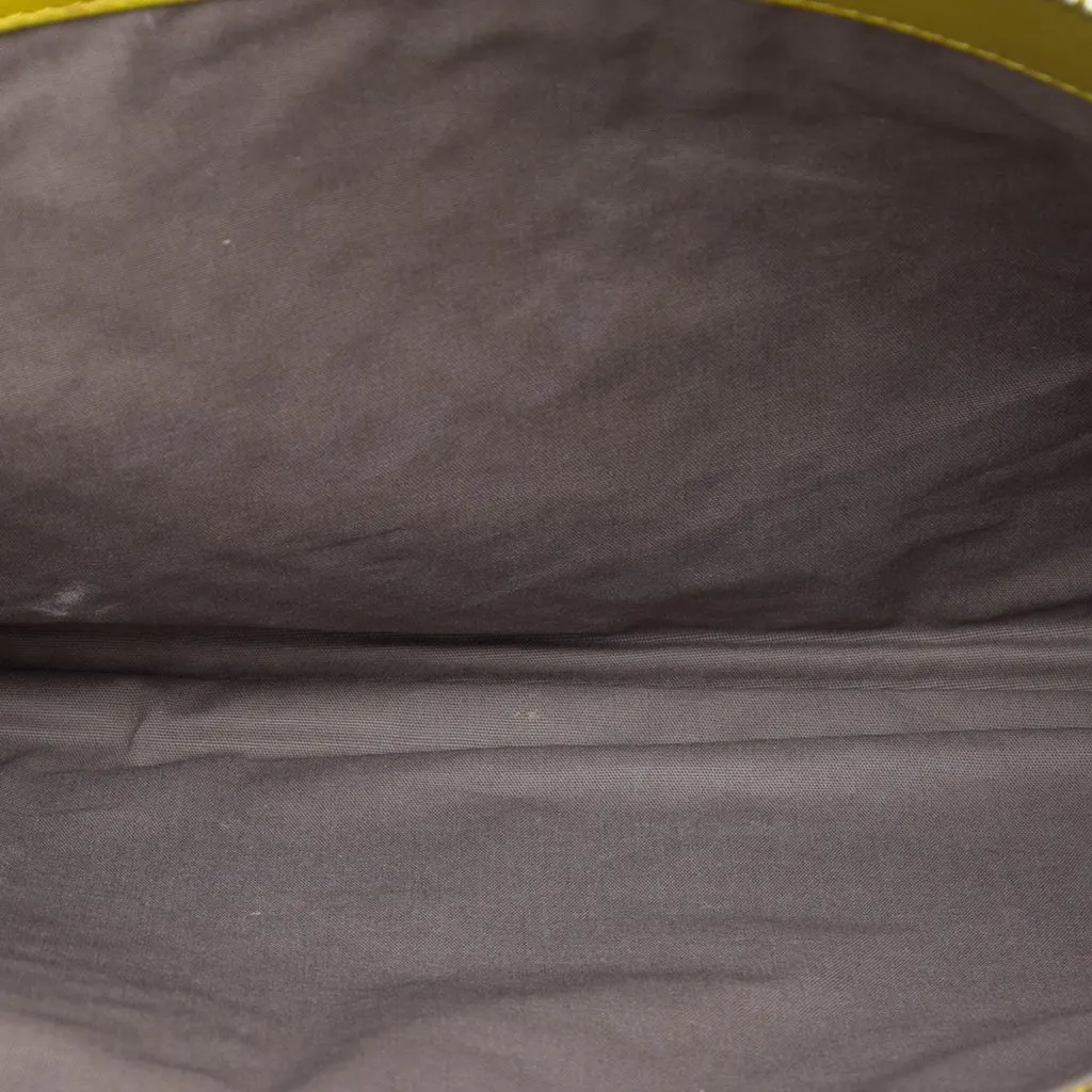 Bottega Veneta Large Nappa Intrecciato Zip Pouch Yellow Leather Very good - Model View