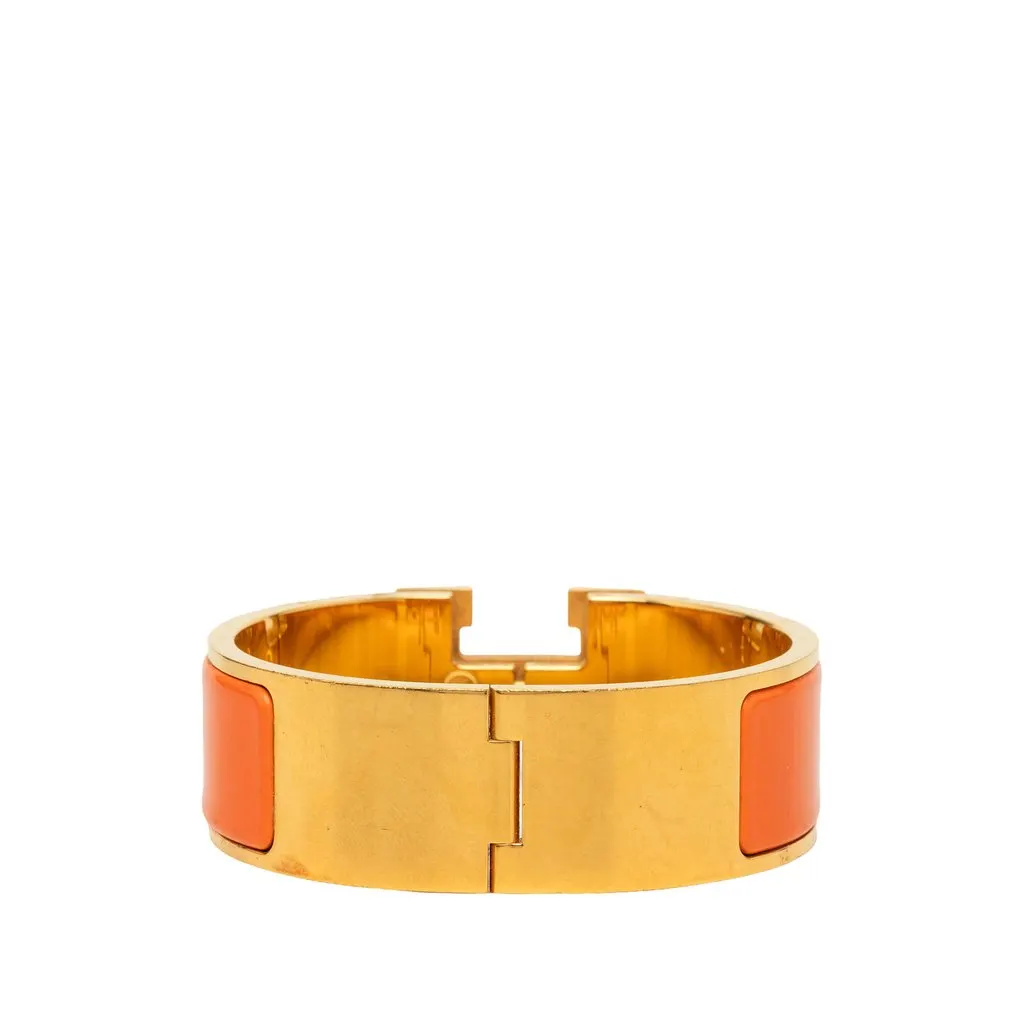 Hermès Wide Enamel Clic Clac H Bracelet PM Orange Enamel Very good - Inside View