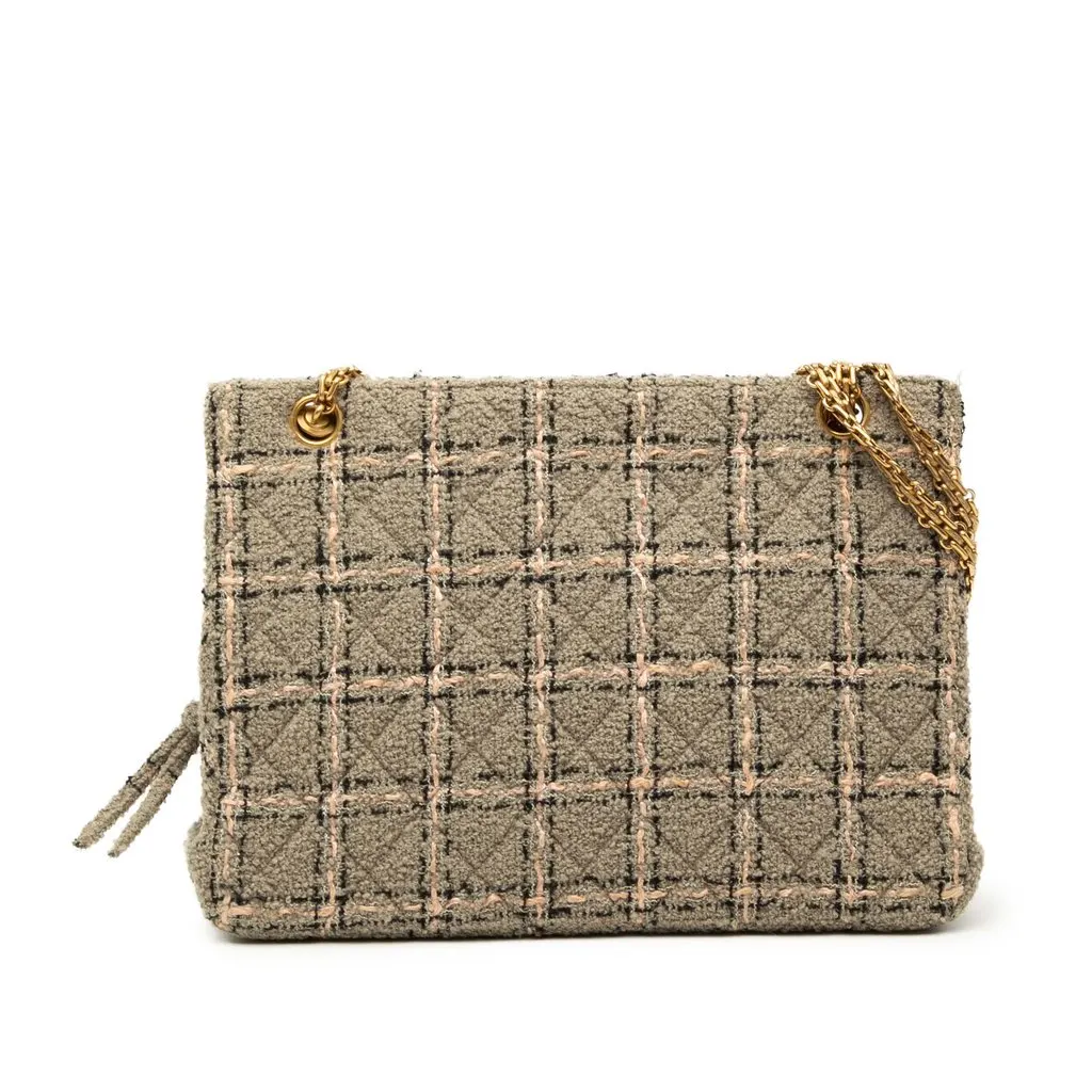 Chanel Multicolor Tweed and Leather Quadrato Box Shoulder Bag Beige Very good - Front View