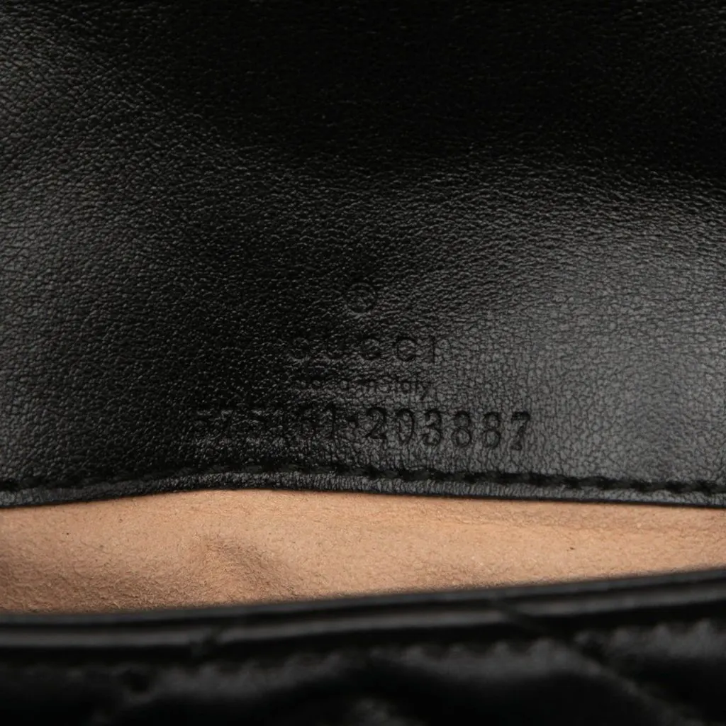 Gucci GG Marmont Matelasse Calfskin Coin Purse on Chain Black Leather Good - Box View