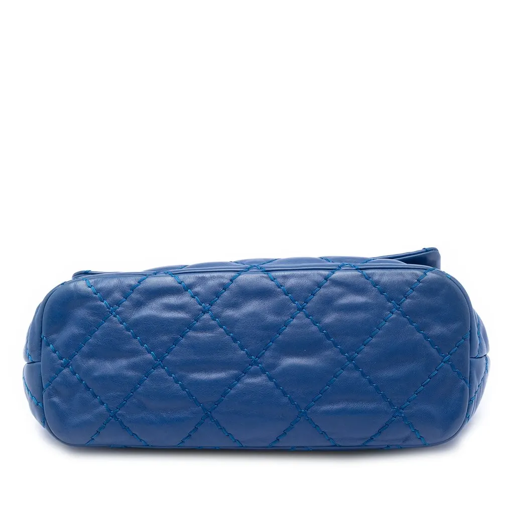 Chanel Small Quilted Calfskin Love Me Tender Flap Blue Leather Very good - Inside View