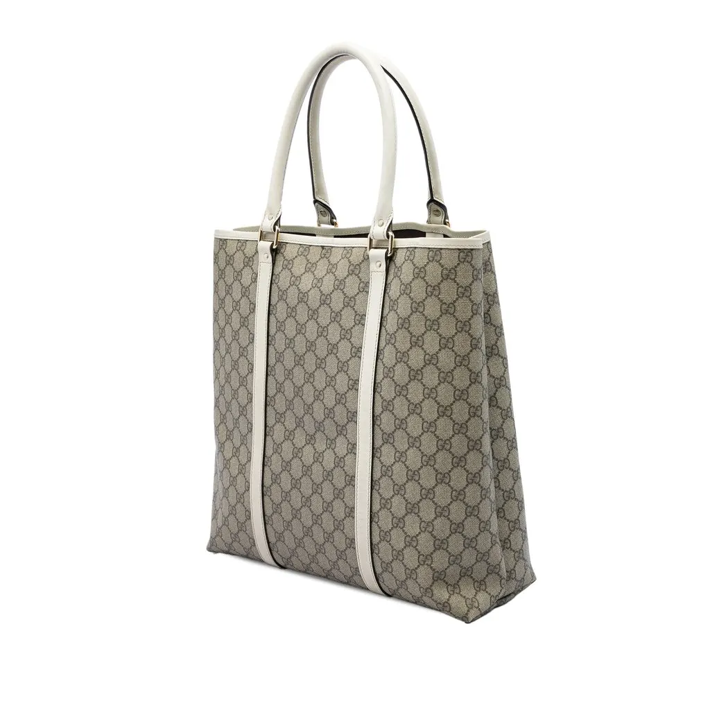 Gucci GG Supreme Joy Vertical Tote Beige Canvas Very good - Back View