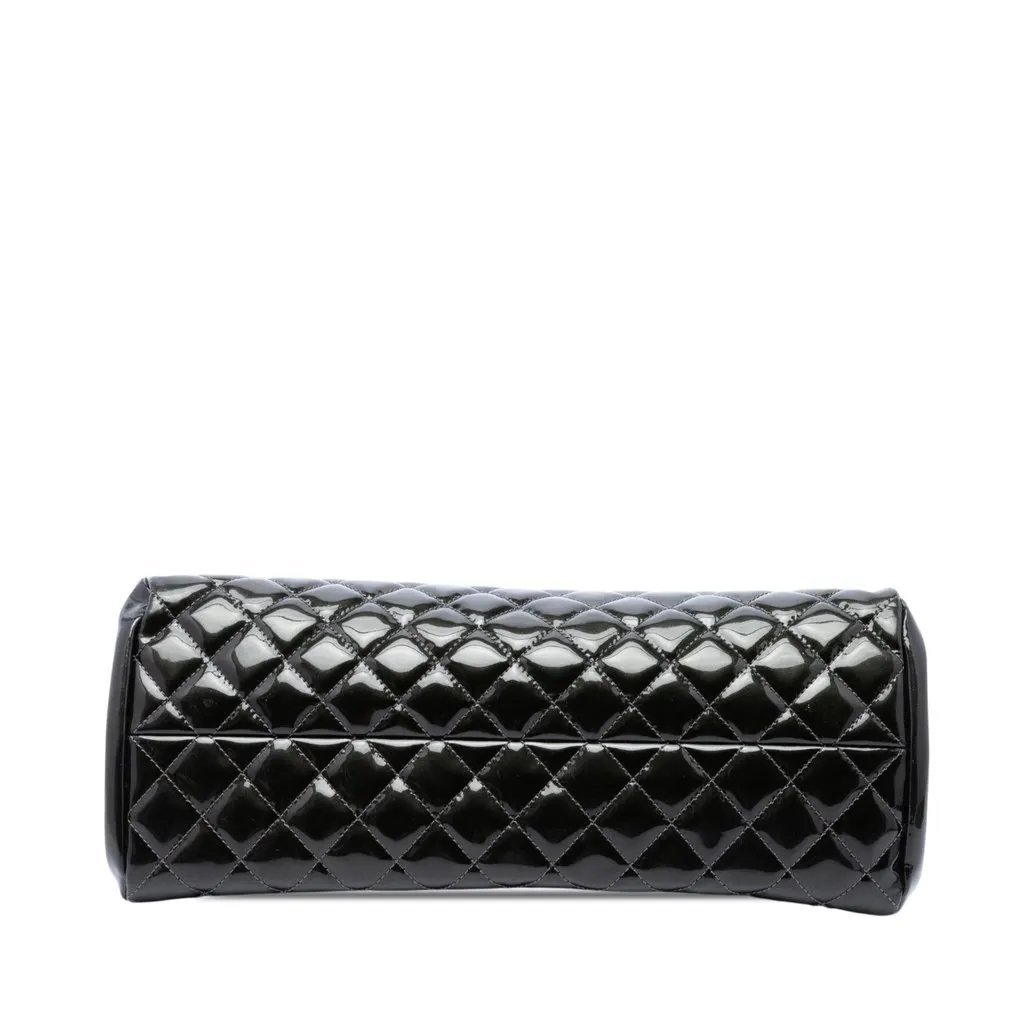 Chanel Medium Patent Ombre Just Mademoiselle Bowling Bag Green Leather Very good - Inside View