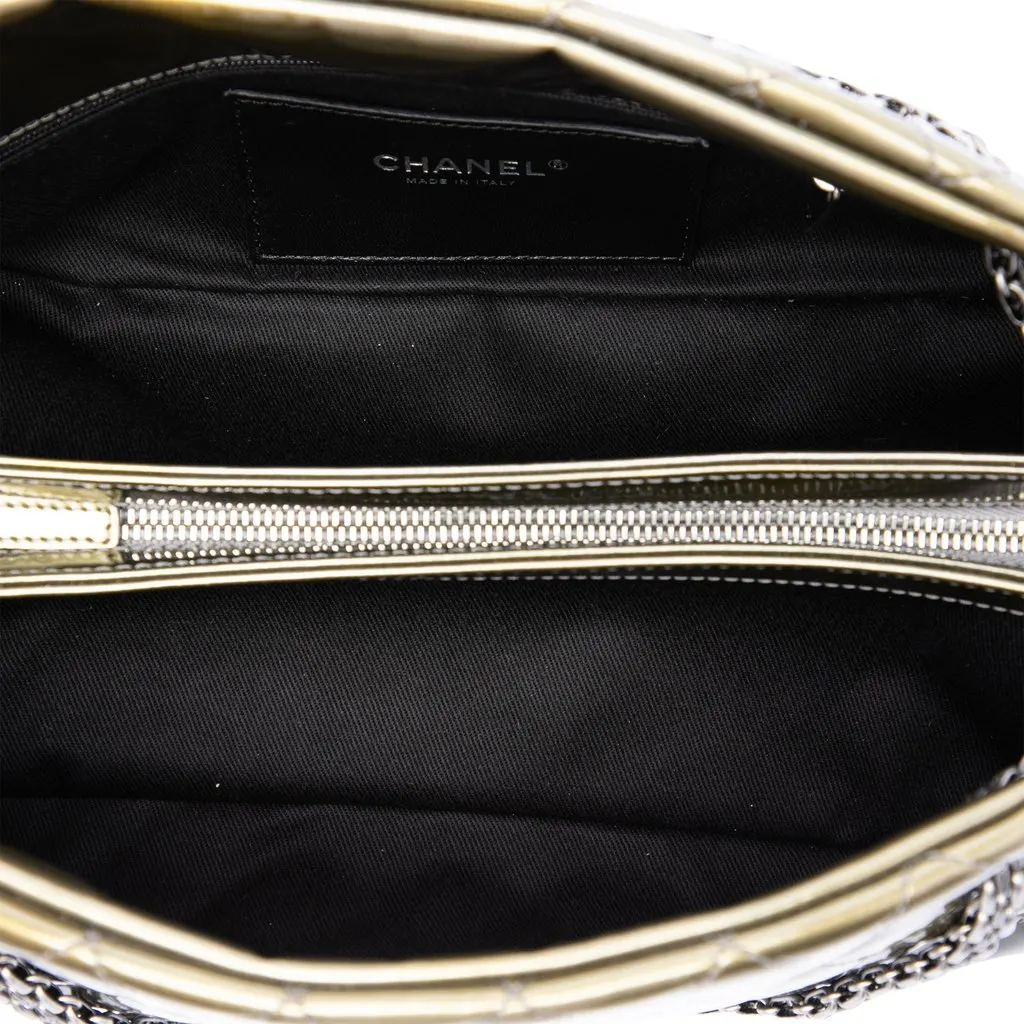 Chanel Medium Patent Ombre Just Mademoiselle Bowling Bag Green Leather Very good - Model View